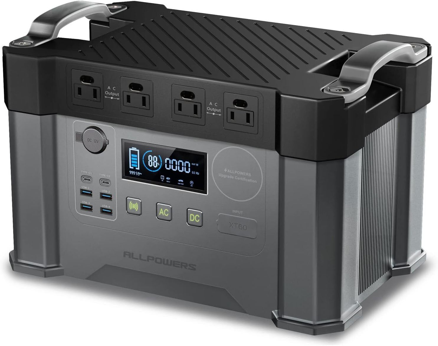 S2000 Portable Power Station 2000W (Peak 4000W) MPPT Solar Generator For Camping