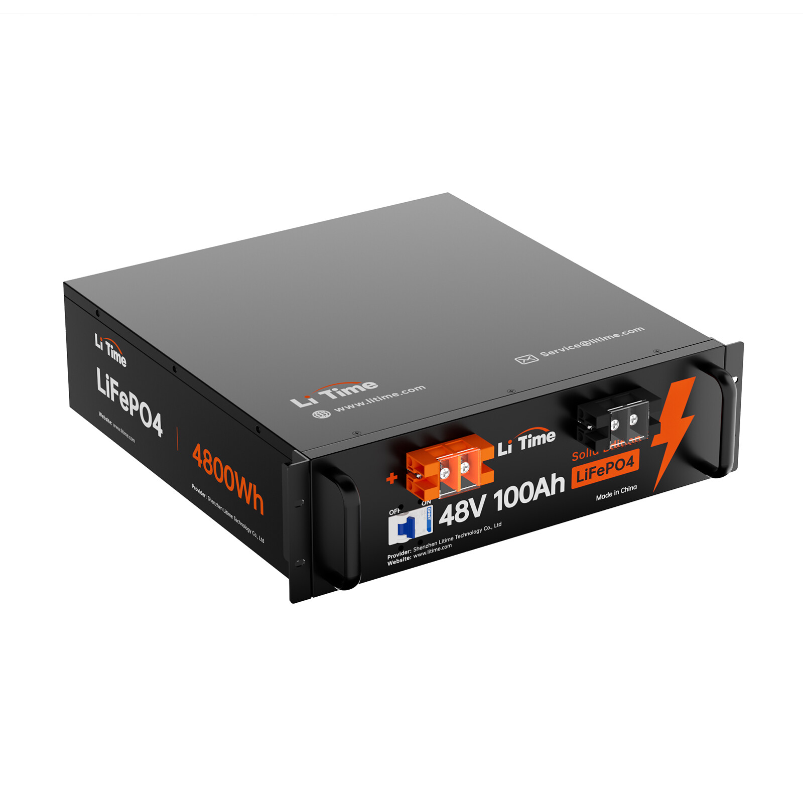 LiTime 48V 100Ah Deep Cycle 3U Server Rack LiFePO4 Lithium Battery For Home UPS