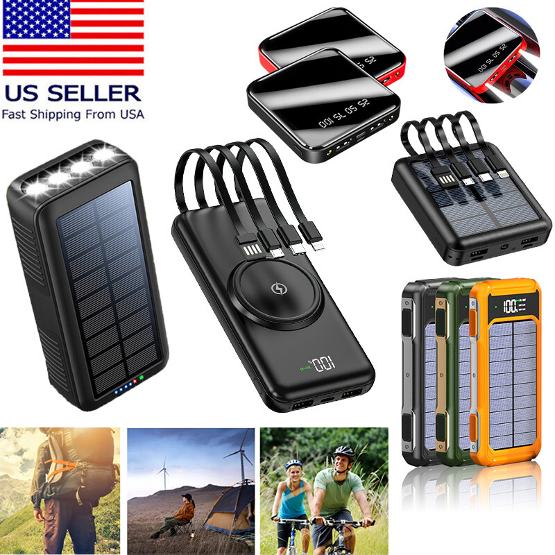 Super 9000000mAh USB Portable Wireless Charger Solar Power Bank for Cell Phone