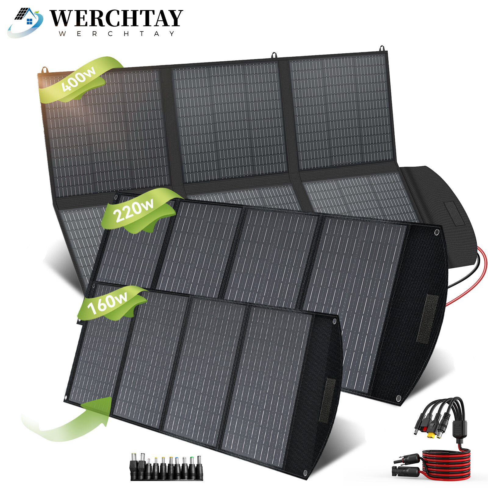 160W 220W 400W Foldable Portable Solar Panel Kit for Power Station Home RV Camp