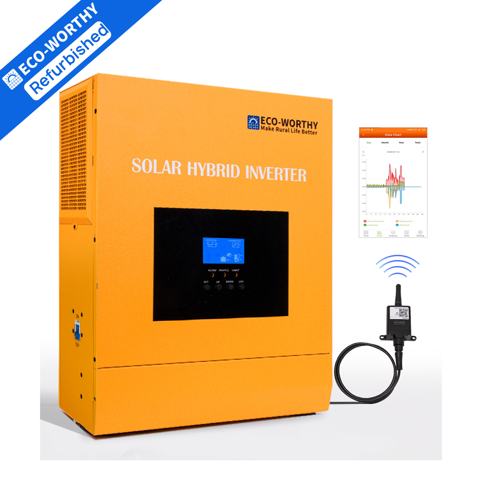 5000W 48V Hybrid Solar Inverter WiFi Module 110V Build in 80A Mppt Controller