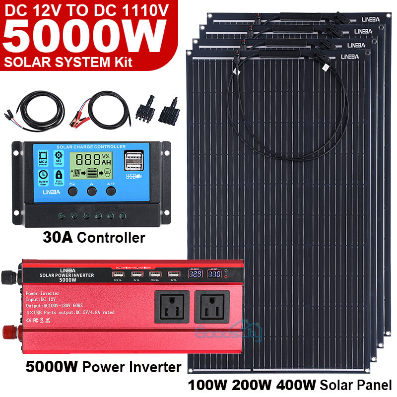 5000W Solar System for Home Complete Kit Solar Generator Power Inverter NEW