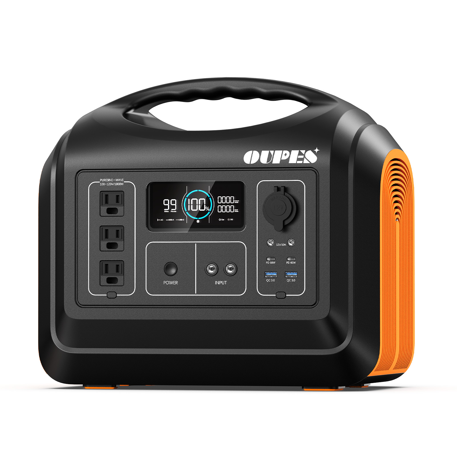 OUPES 1800w Portable Power Station 1800W/1488Wh Solar Generator LiFePO4 Battery