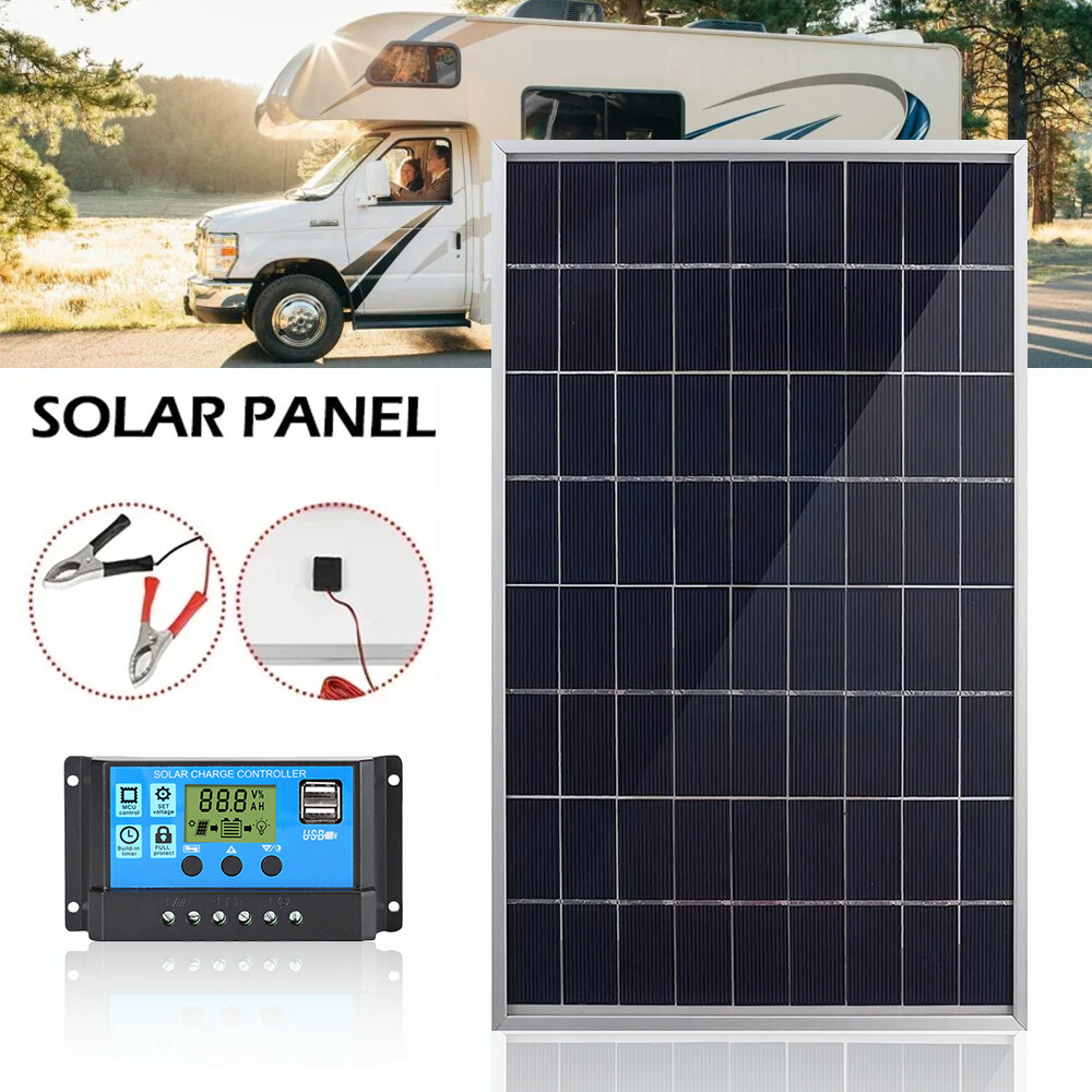 10W Watts Solar Panel Kit 18V Battery Charger w/ Controller Caravan Boat Car RV