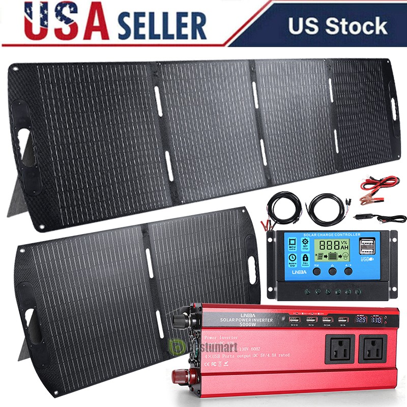 100W 200W Foldable Solar Panel Kit for Power Station Generator Power Outage