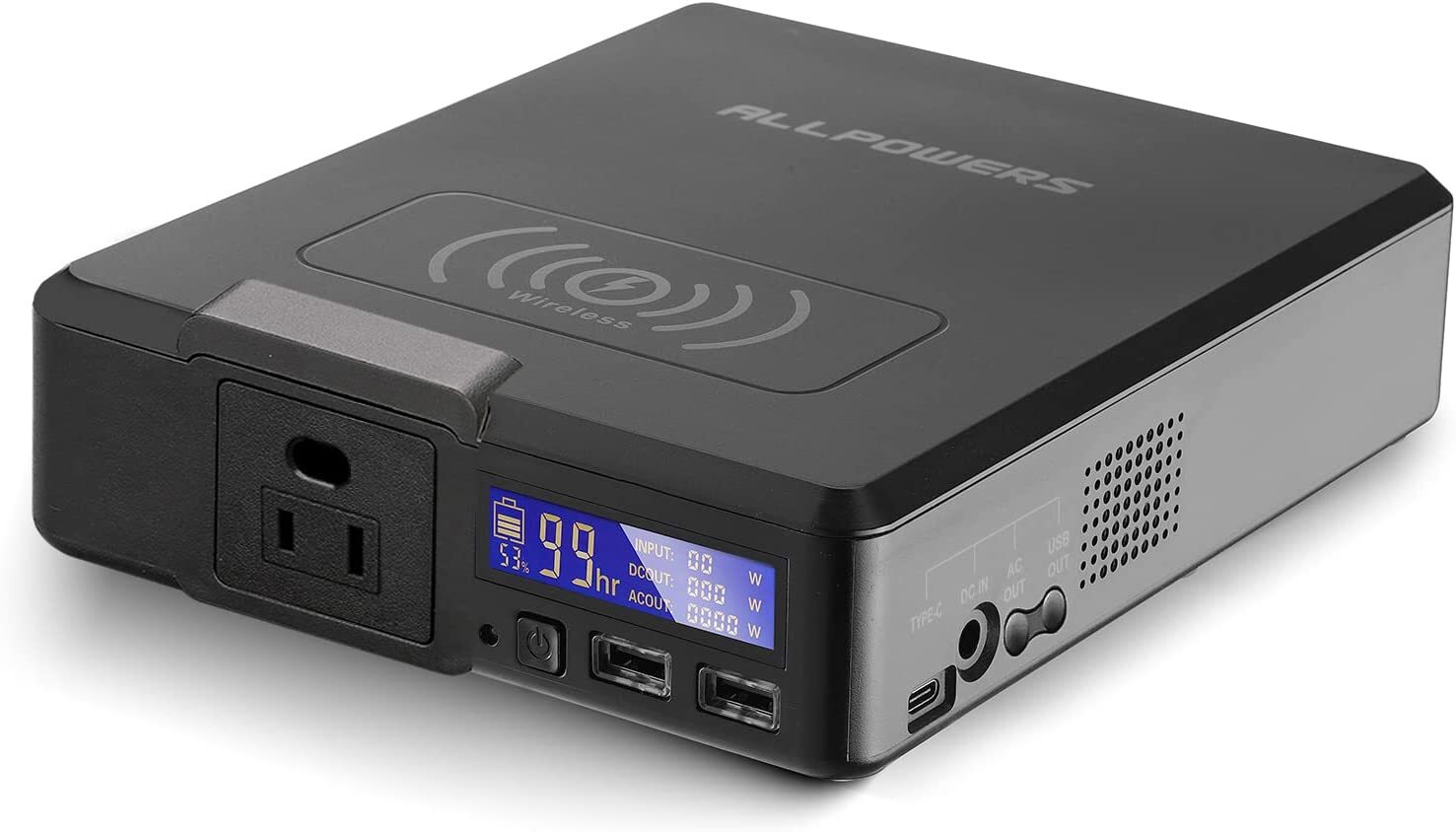 Portable Solar Power Station 41600mAh AC Outlet Emergency Backup For Camping, RV