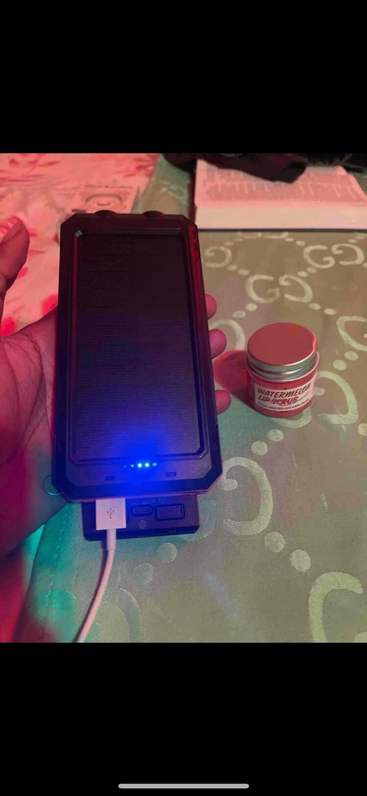 Solar Power Bank 10000mAh LED Flashlight USB Charger for iPhone Android
