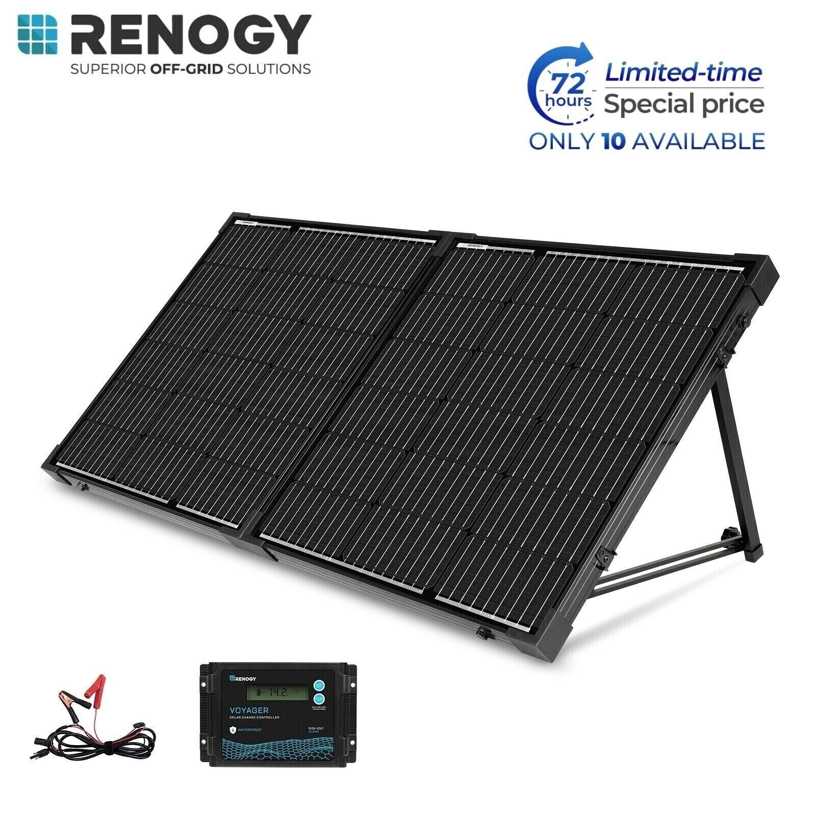 Renogy 100 Watt 12 V Solar Panel w/ Waterproof 20A Charge Controller