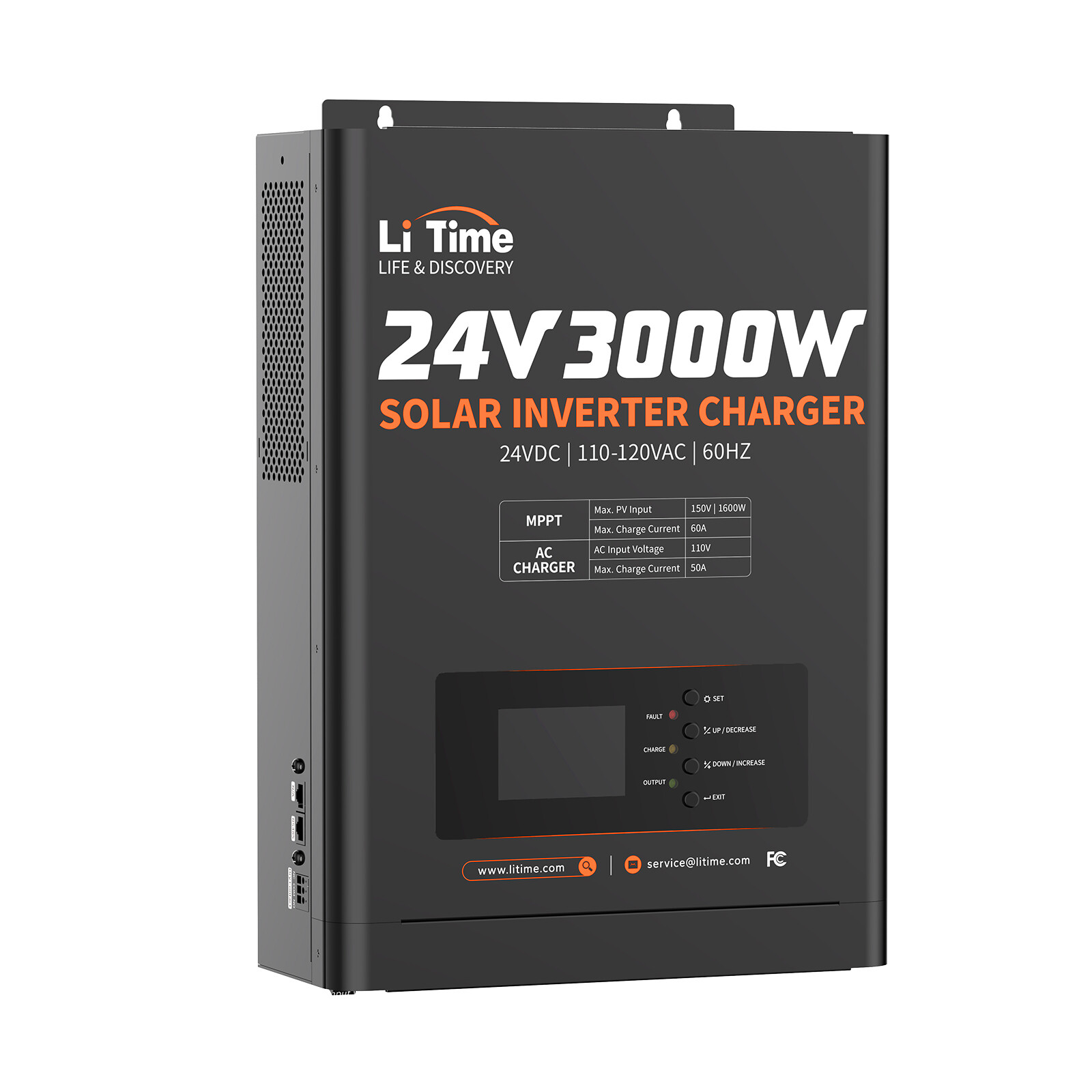 LiTime 24V 3000W RS485 Pure Sine Wave All In One Solar Inverter Charger For Home