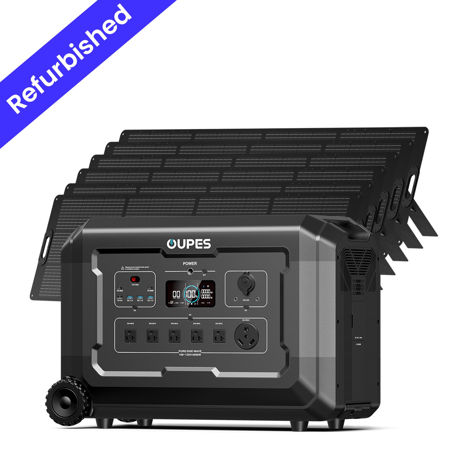 OUPES Mega 5 5040Wh Power Station 4000W Solar Generator +6x240W Solar Panels Lot