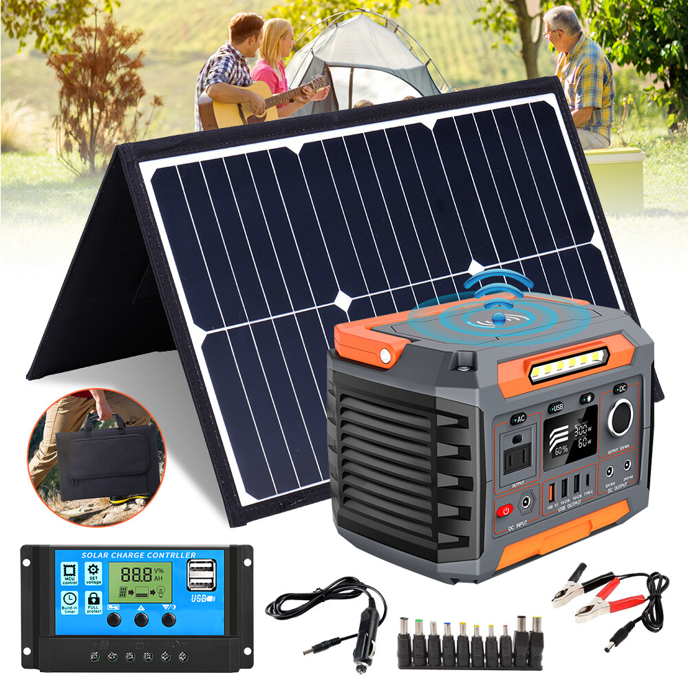 Portable Power Station 288Wh Solar Generator 78000mAh Power Bank/60W Solar Panel