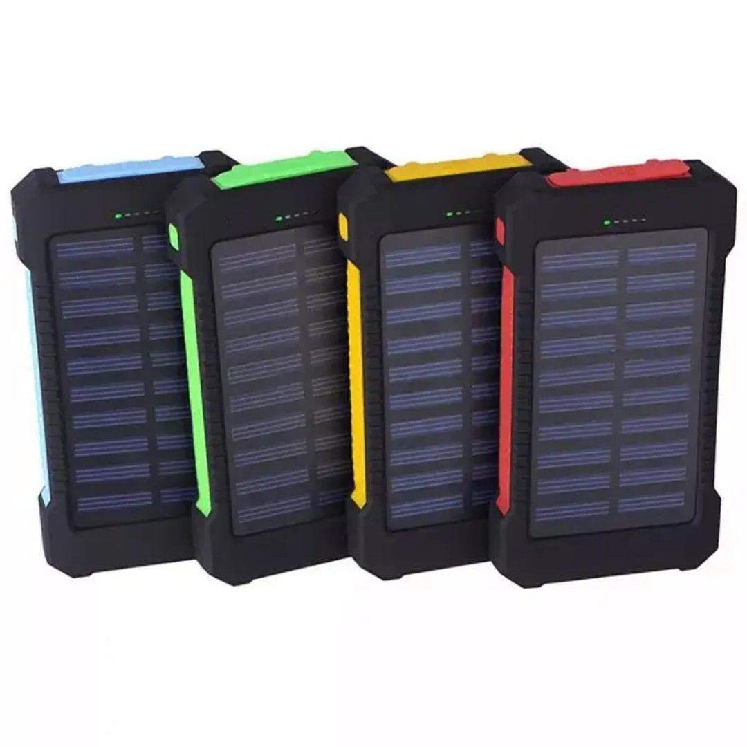 Solar Power Bank Qi Portable Charger 20000mah External Battery 2 USB Dual All Ce