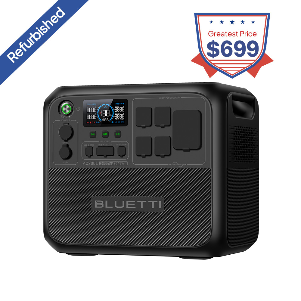 BLUETTI AC200L 2400W 2048Wh Portable Power Station Solar Generator forRoad Trip