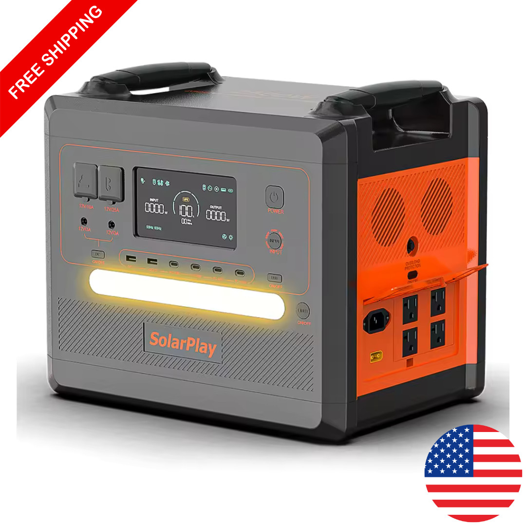 Solar Generator 2500W 2300Wh Portable Power Station for Home Backup RV Camping