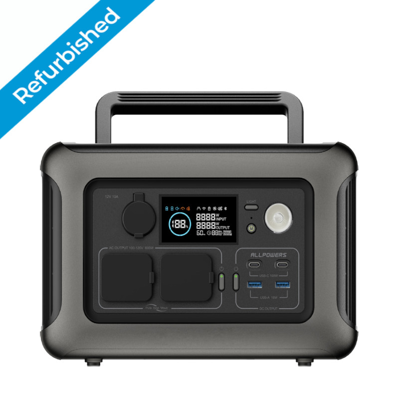 ALLPOWERS 299Wh 600W Portable Power Station Solar Generator Camp Refurbished