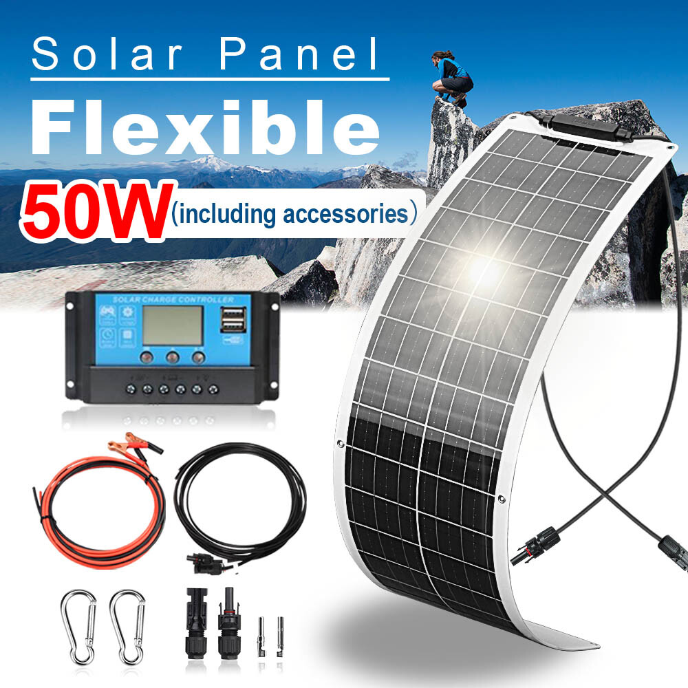 50Watt Solar Panel Kit 50W Monocrystalline PV module off-grid system for RV boat