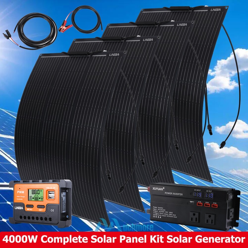 4000W Complete Solar Panel Kit 400W Solar Power Generator 30A 110V Grid System