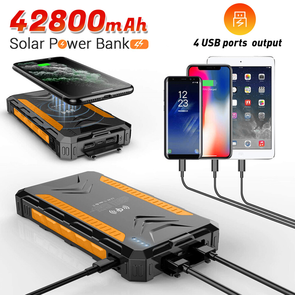 Upgrade Super 428000mAh Portable Charger Solar Power Bank for Cell Phone Gift