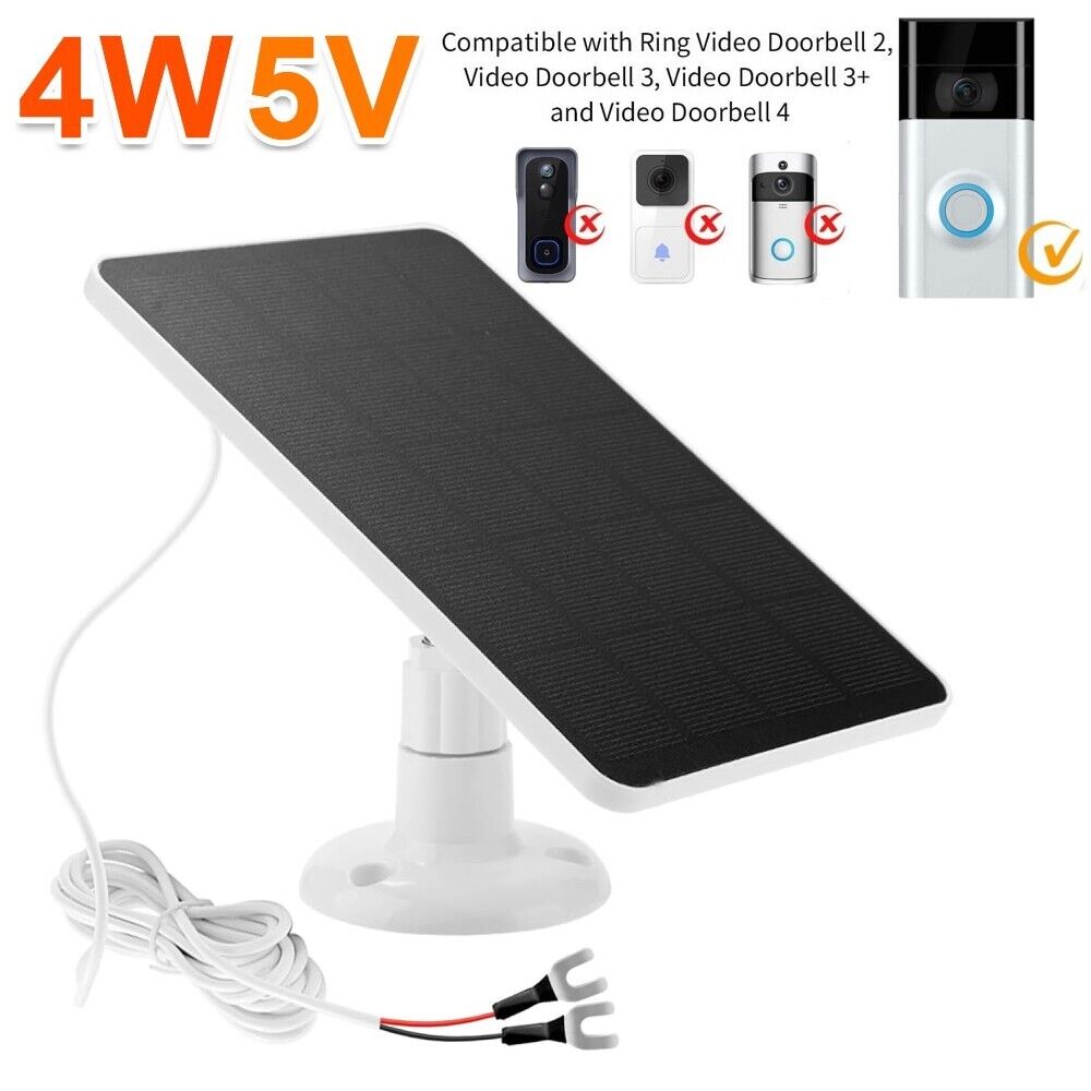 Solar Panel Charger for Ring Video Doorbell 2(not for 2nd) Video Doorbell 3/3+/4