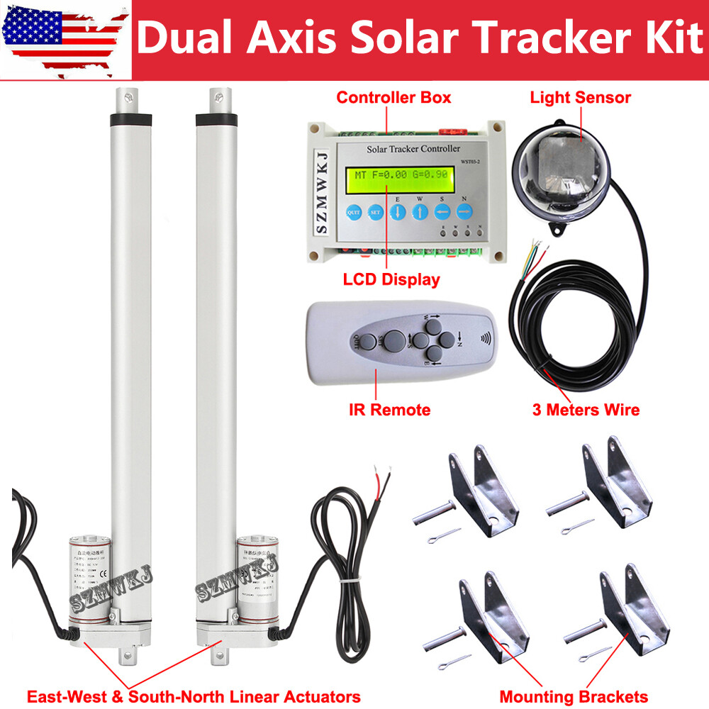 Complete Dual Axis Solar Panel Tracking Tracker Electronic Sun Track System Kits