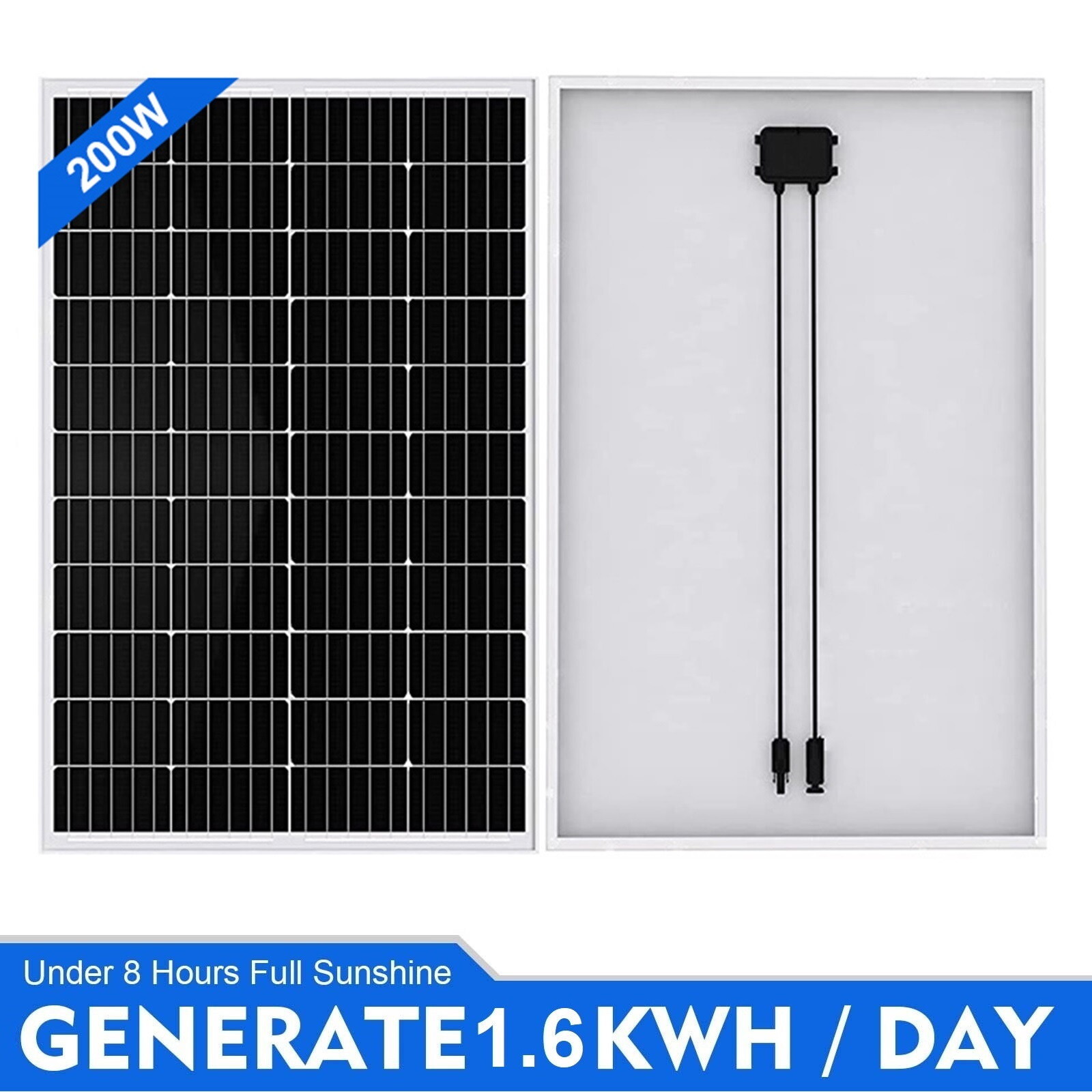 200-1200 Watts 12 Volt Solar Panel 200W Off Grid Power Charge Battery RV Trailer