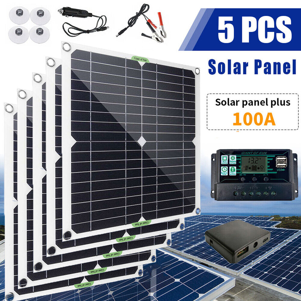 2000W Solar Panel 12V Trickle Charger Battery Charger Kit Maintainer Boat RV Car