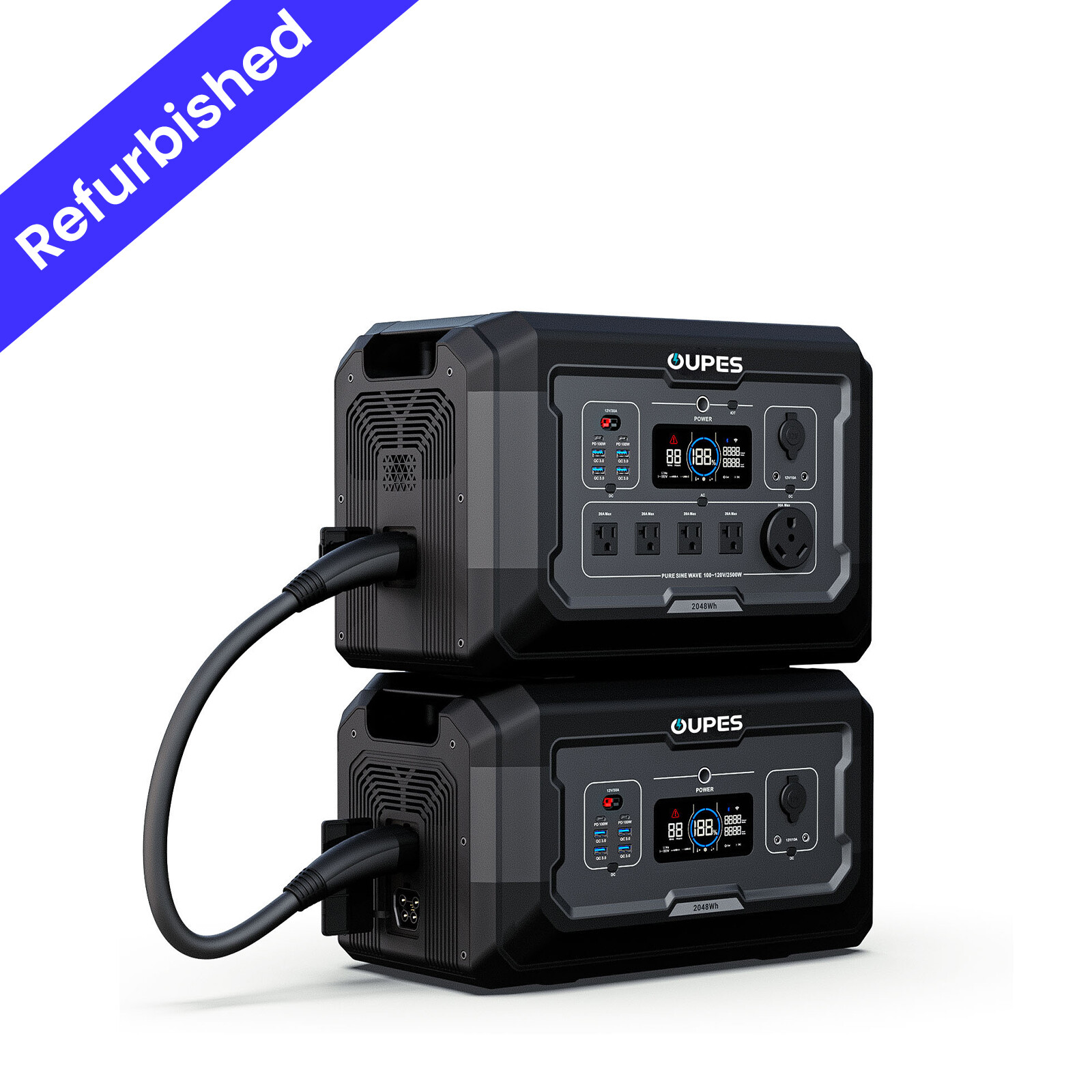 OUPES Mega 2 Power Station 4096Wh 2500W LFP Solar Generator +B2 Extra Battery Ki