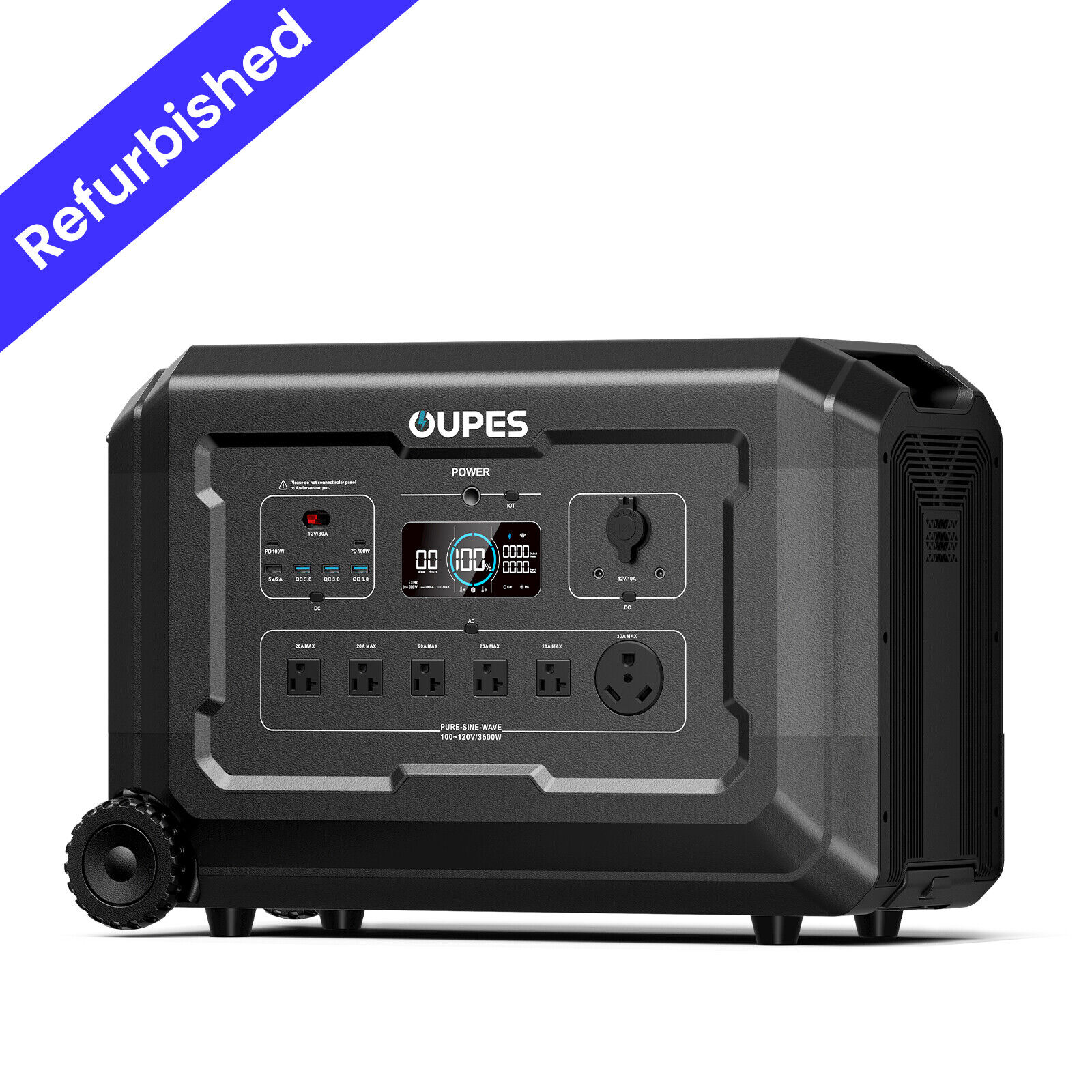 OUPES 3072Wh Mega 3 Portable Power Station 3600W Solar Generator Backup Battery