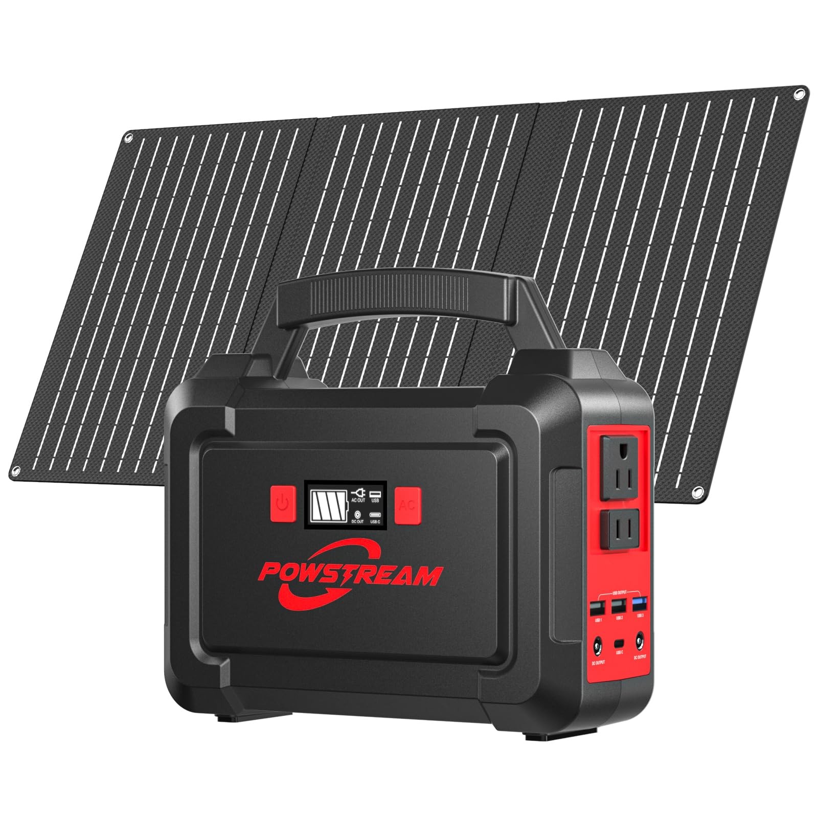 Solar Powered Generator 167Wh Portable Power Station with Solar Panel 30W Inc…