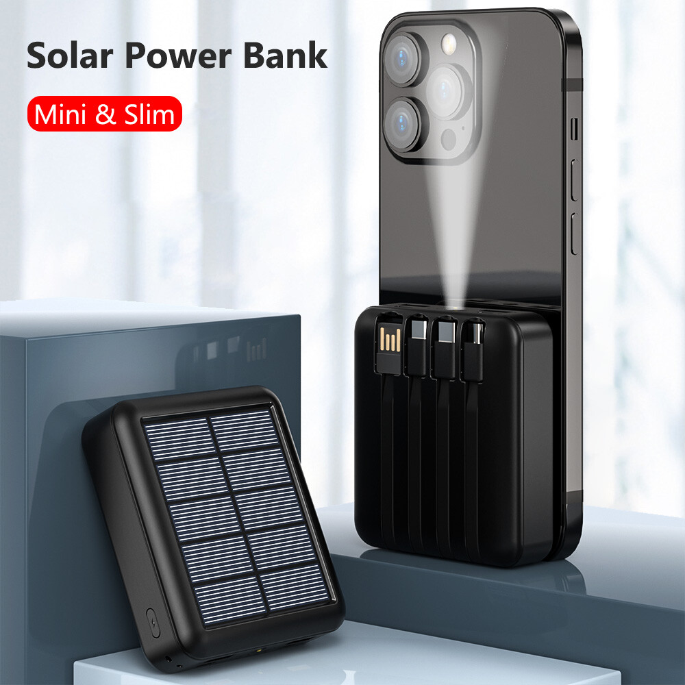 2025 Super 10000000mAh USB Portable Charger Solar Power Bank for Cell Phone