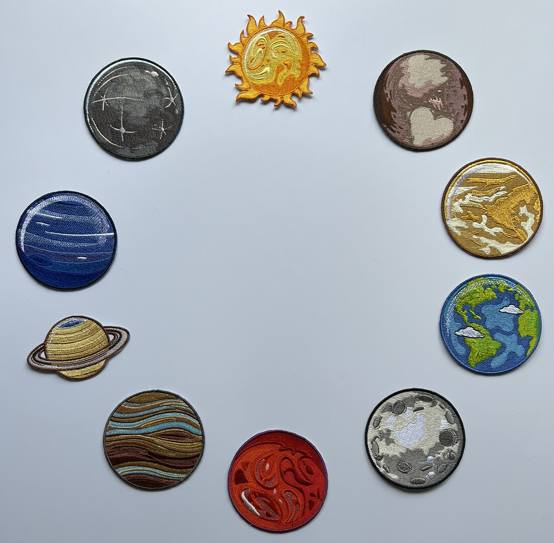 Planet Patches Space Themed Solar System Iron-On Patches 3in Choose Your Planet