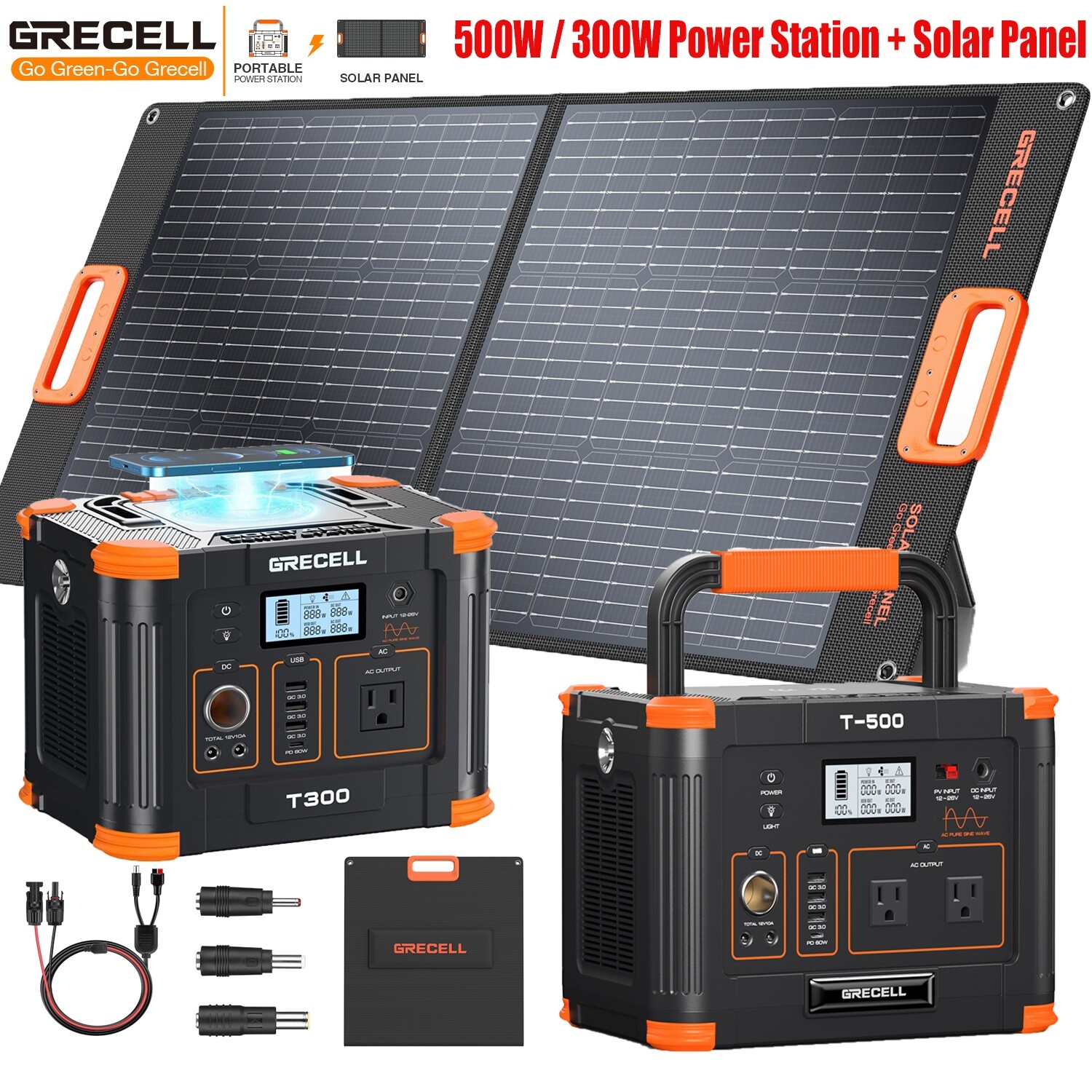 1000W Power Station Portable Solar Generator Backup Battery /200W Solar Panel