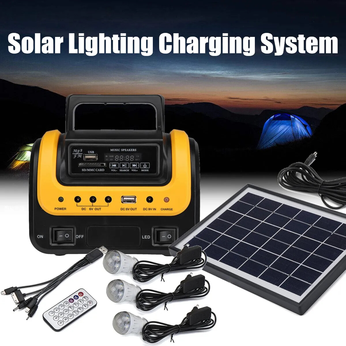 New Power Station Solar Generator Panel Power Bank Camping Emergency Portable