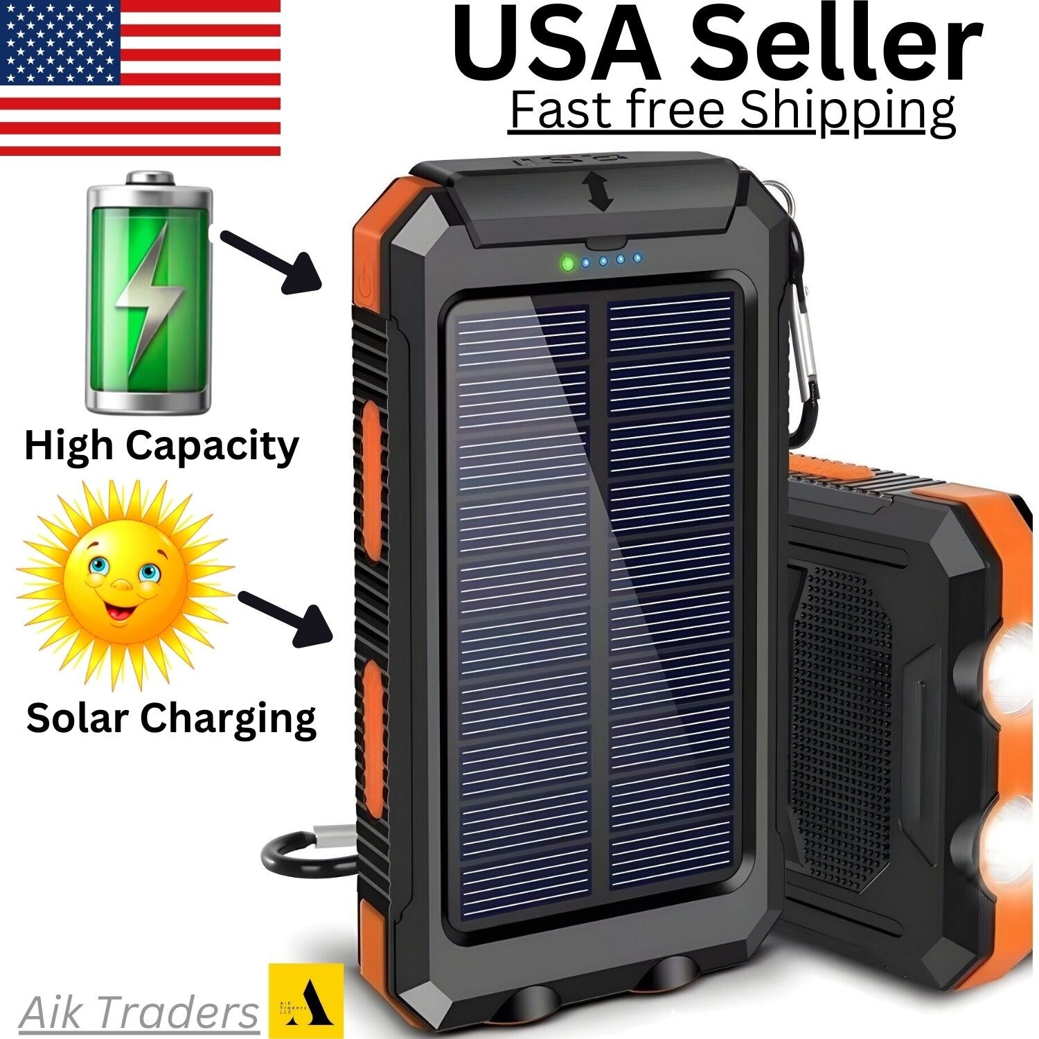 2025 Super Solar Power Bank Charger USB Portable Charger Power Bank For Phone US