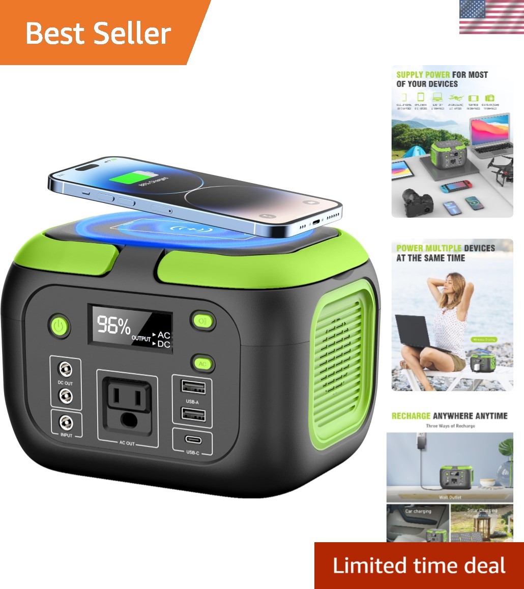 Portable Power Station Solar Generator 200W 42000mAh USB AC DC for Camping