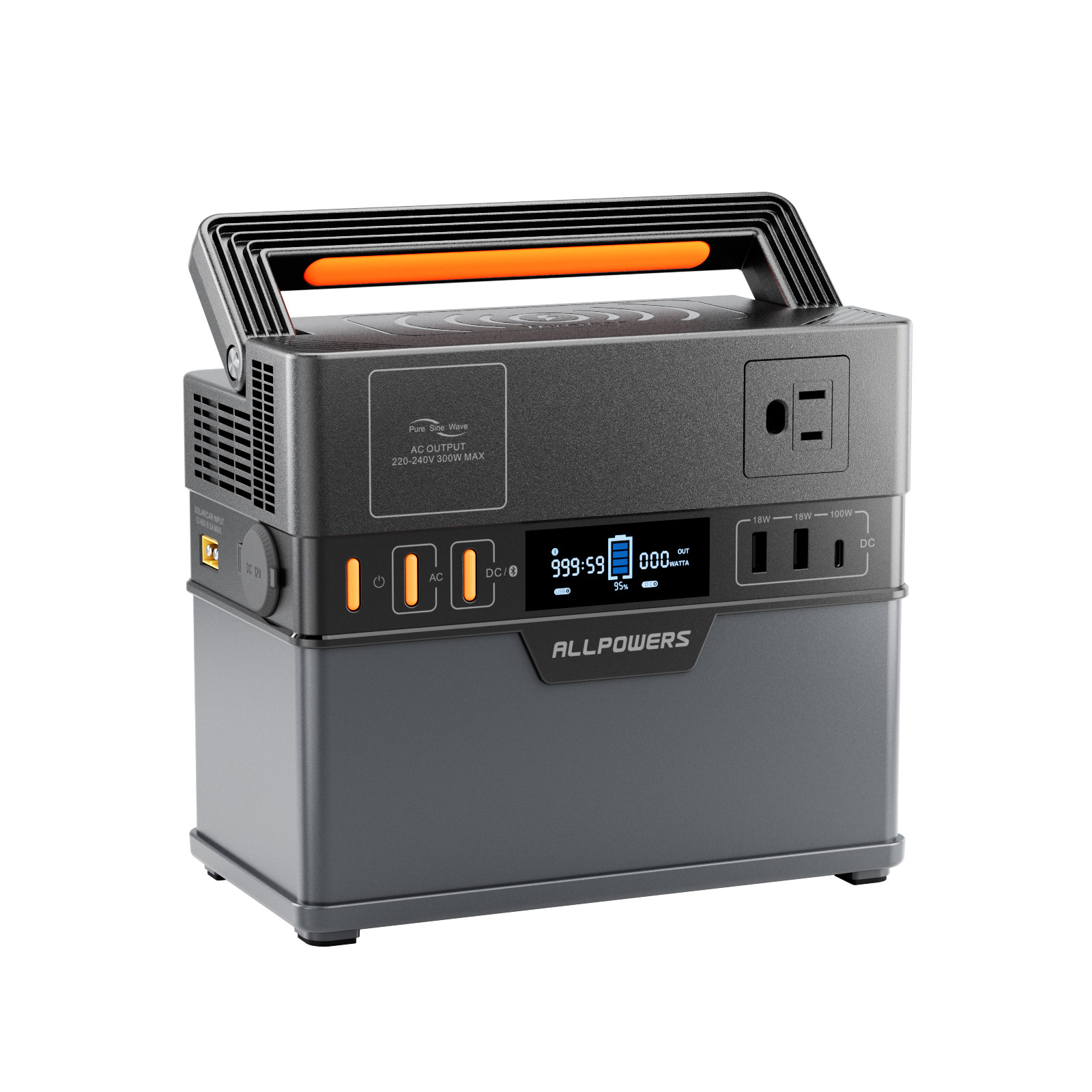 ALLPOWERS Portable Power Station 288Wh 300W Solar Generator USB-C PD AC Output