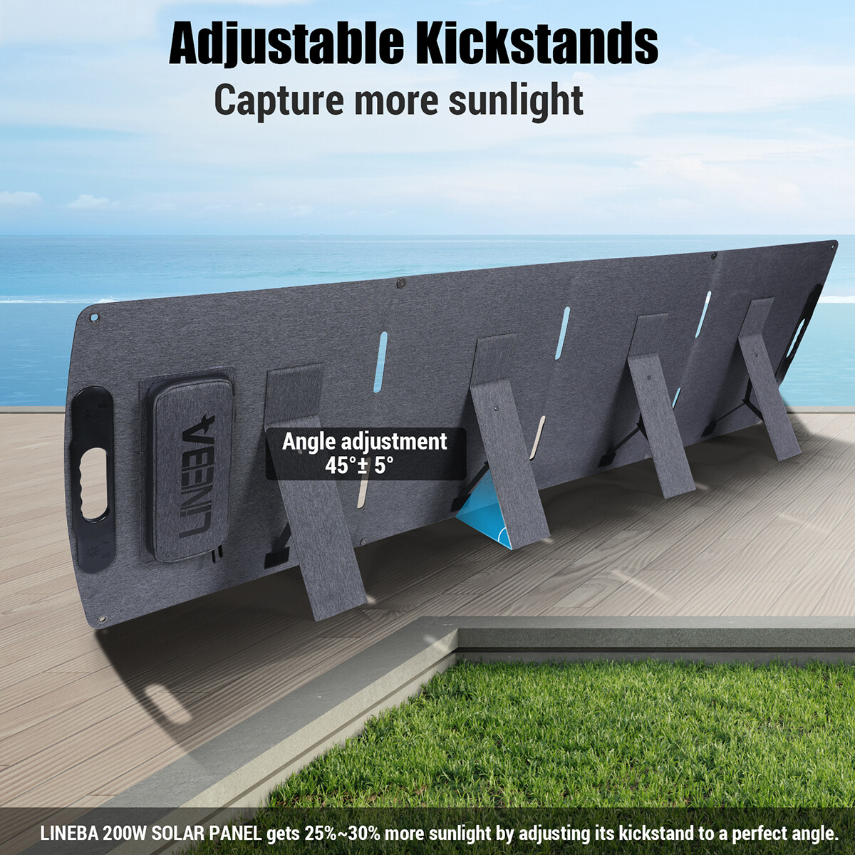 200W Portable Foldable Solar Panel Kits w/ Kickstand For Generator Power Station