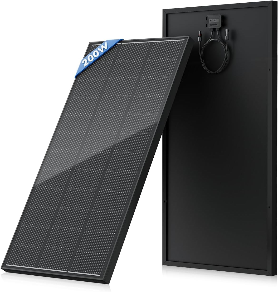 200 Watt Solar Panel 18BB, 25% High Efficiency, N-Type 12V 200W Solar Panel