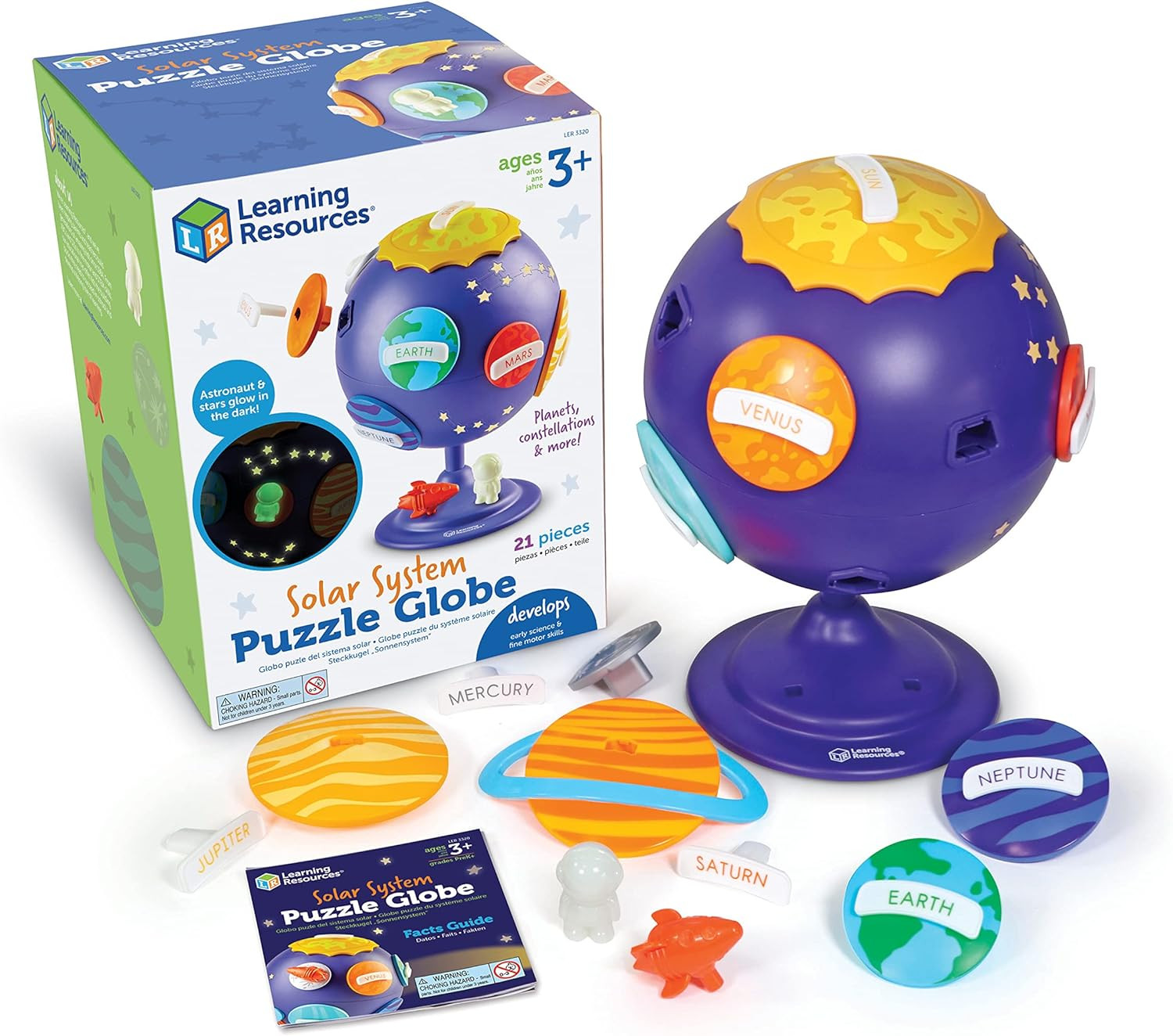Solar System Puzzle Globe, STEM Toys for Kids, Space Décor, Educational Toy, 21