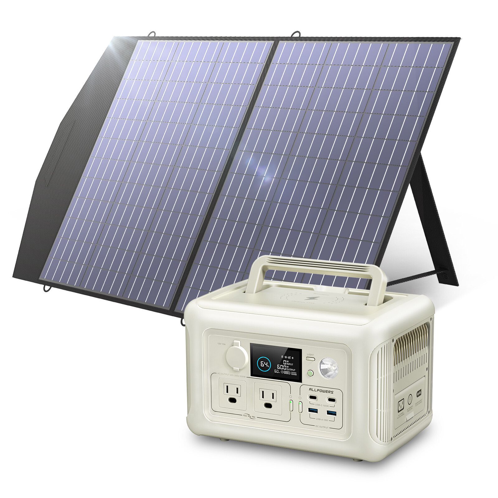 ALLPOWERS R600 600W 299Wh Portable Power Station LiFePO4 & Optional Solar Panel