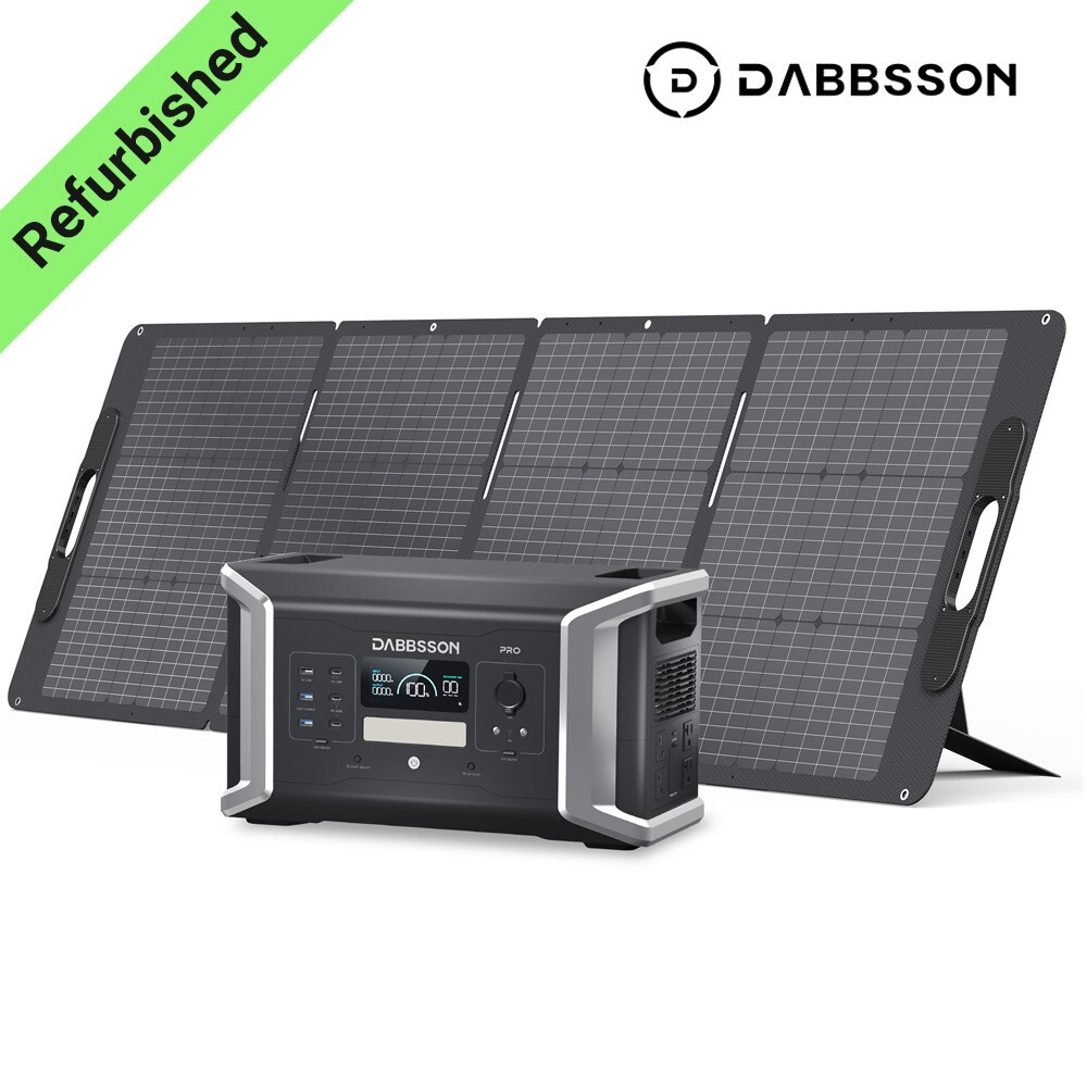 Dabbsson Power Station 2000W Generator + 210W Solar Panel Certified Refurbished