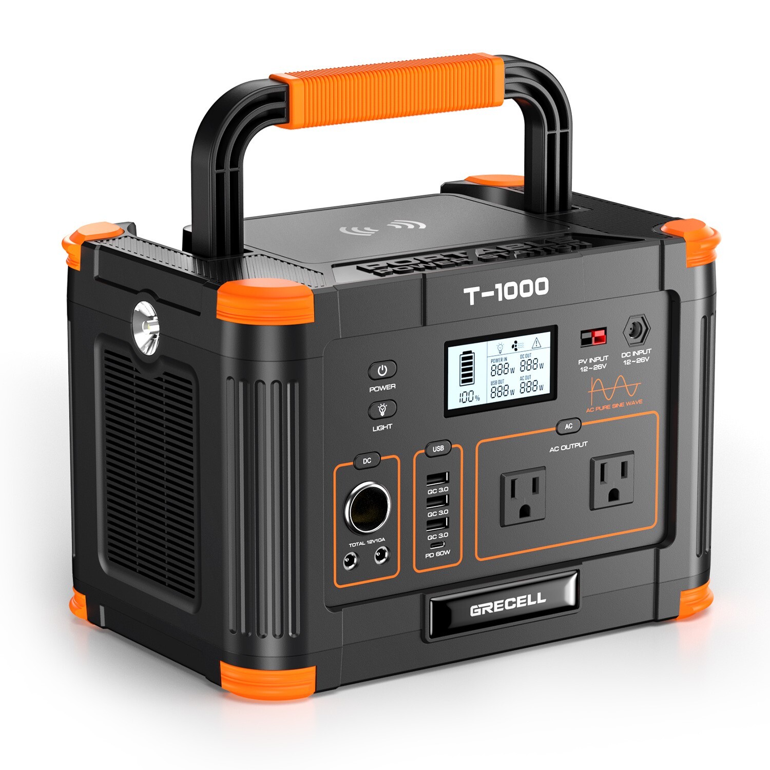 Peak 2000W Portable Power Station  Solar Generator Backup Battery Camping Power