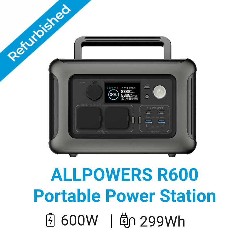 ALLPOWERS R600 299Wh 600W Portable Portable Power Station Battery Refurbished