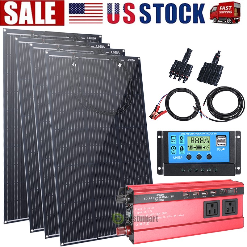 200W 400W Watt 12V Solar Panel Mono HighEfficiency PV for Sunshed RV Roof Home
