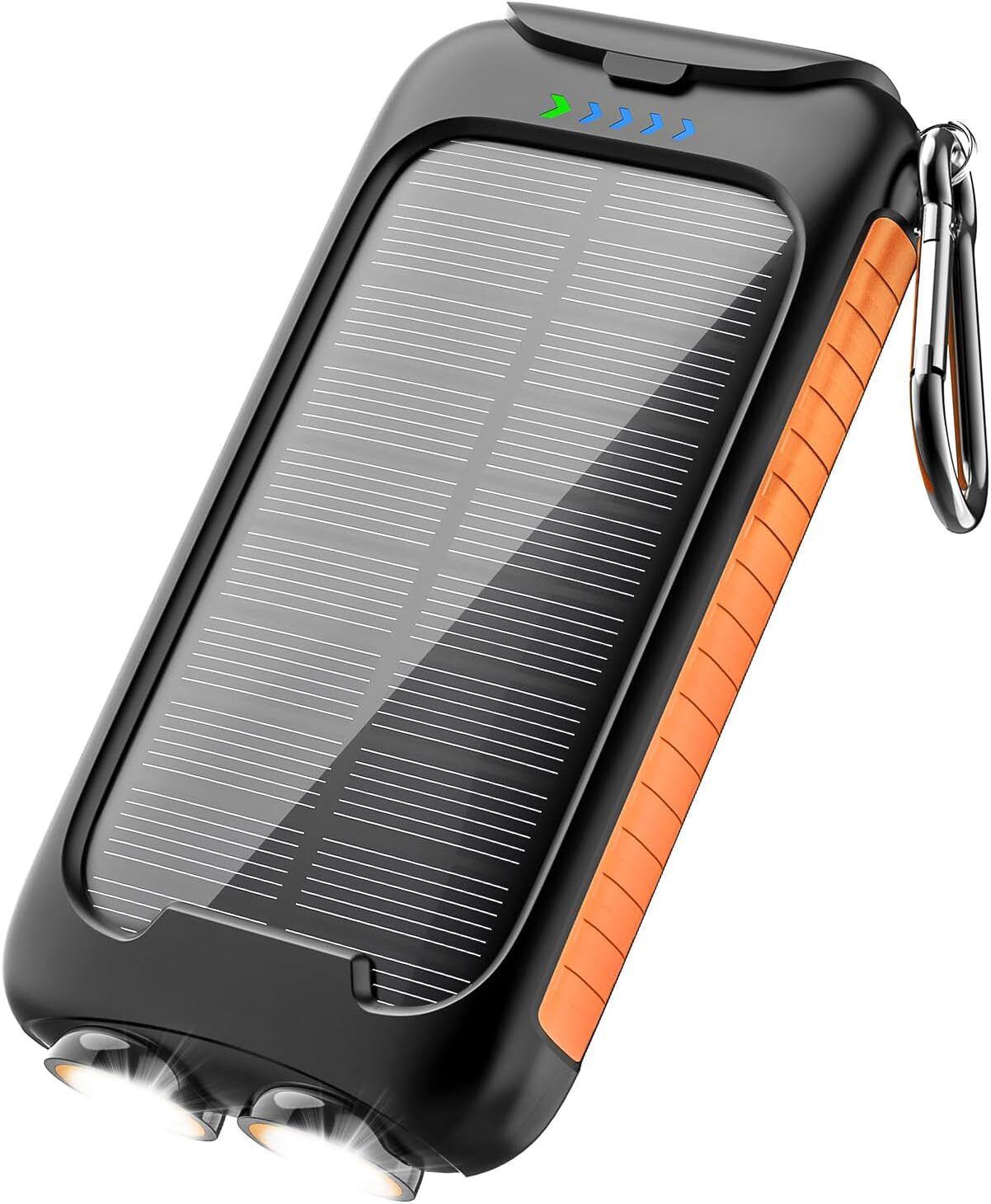 38800mAh Solar Power Bank, Waterproof Fast Charger with LED Light