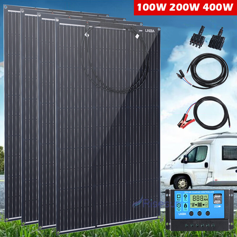 Mono Solar Panel Kit 200W 400W RV Camping Home Caravan Boat for Power Station