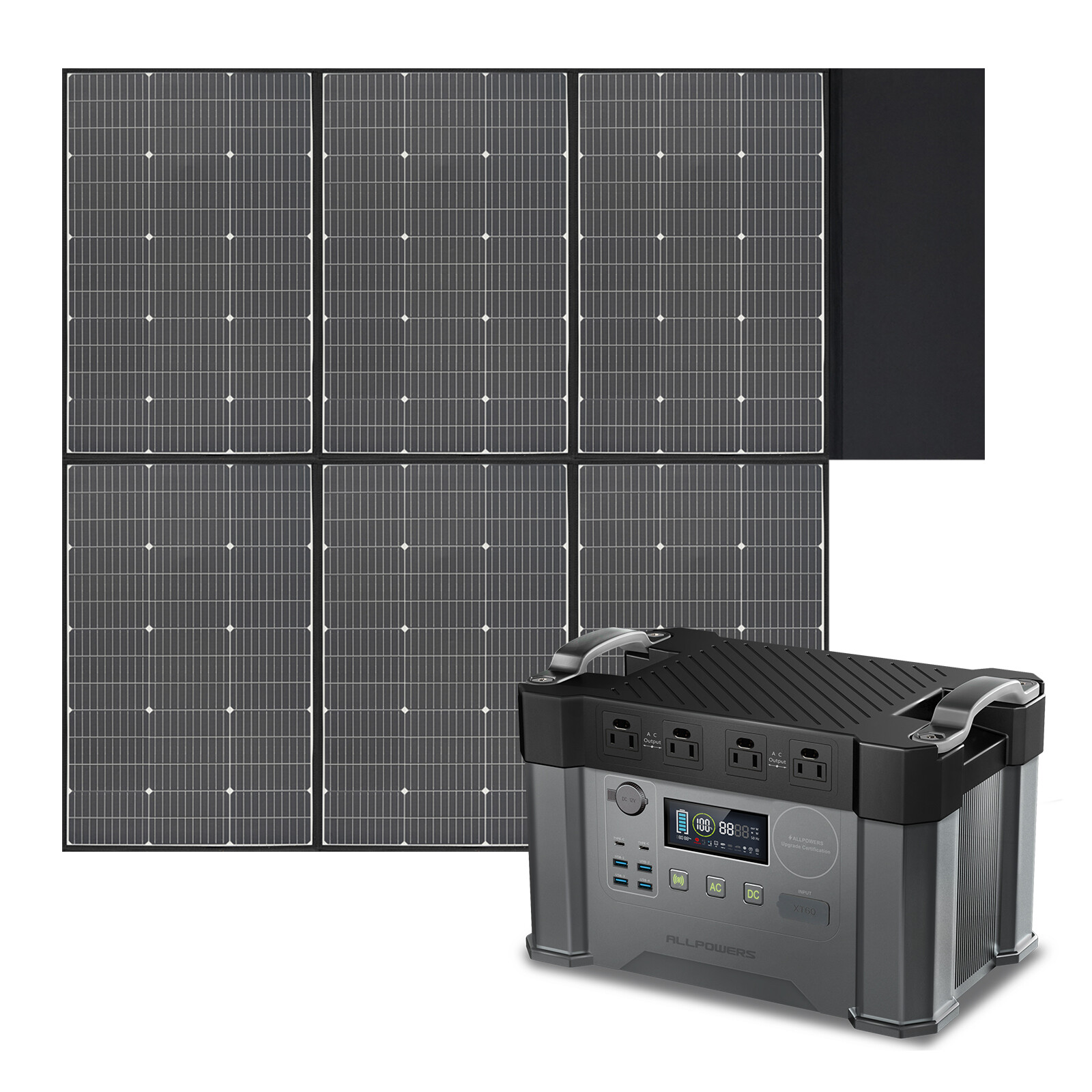 ALLPOWERS 2400W Solar Generator Power Station & 600W Mono Portable Solar Panel