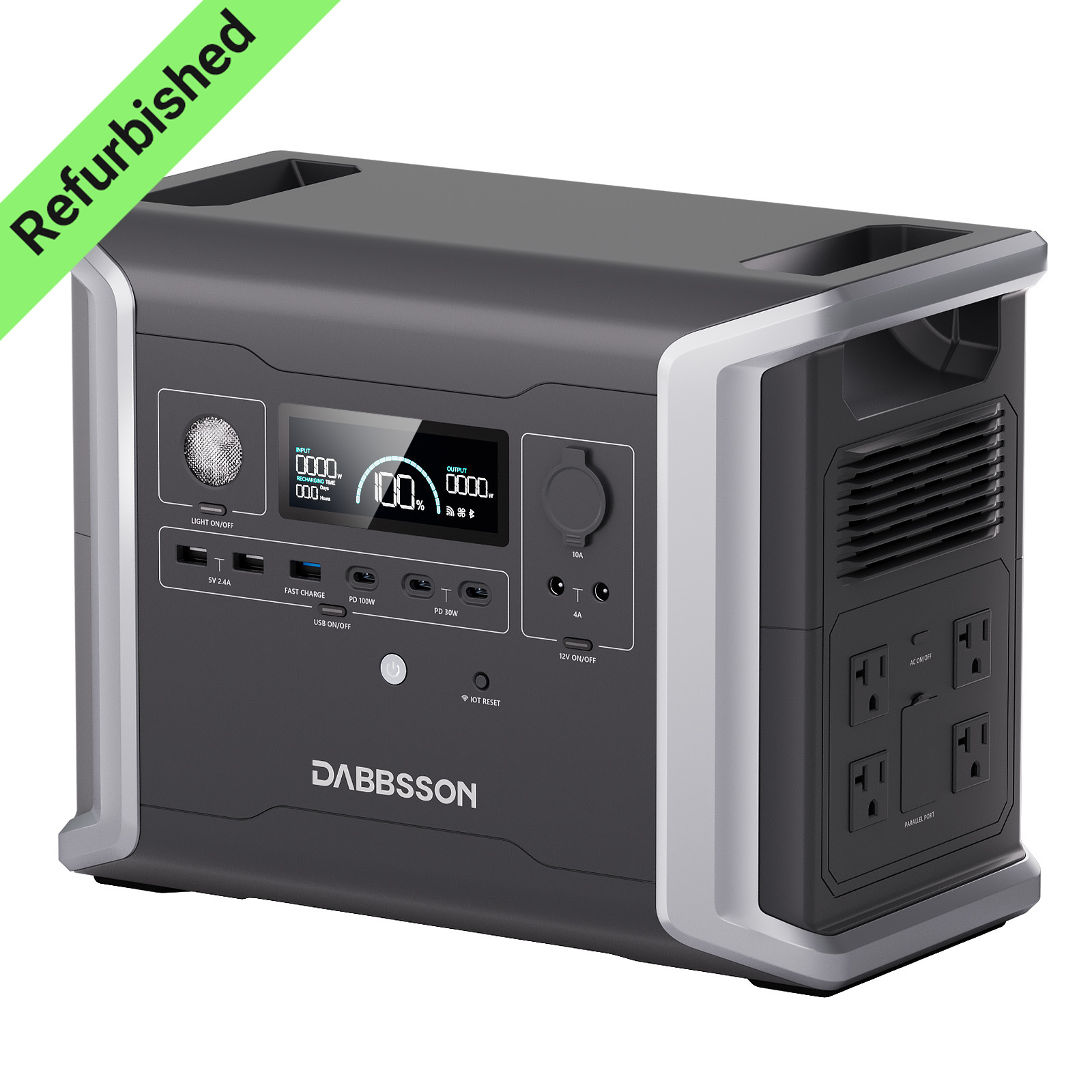 Dabbsson DBS1300 1330Wh 1200W Portable Power Station Solar Generator for Camping