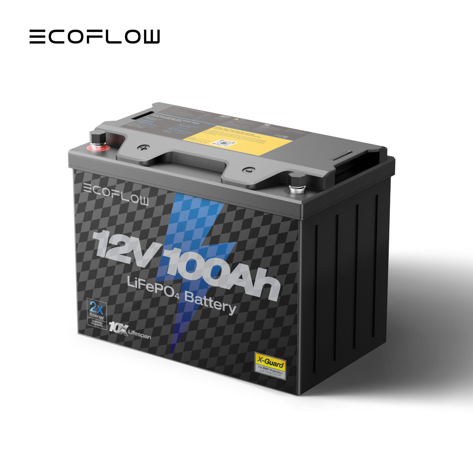 EcoFlow 12V 100Ah LiFePO4 Battery BMS Deep Cycle For RV Solar Energy Off Grid
