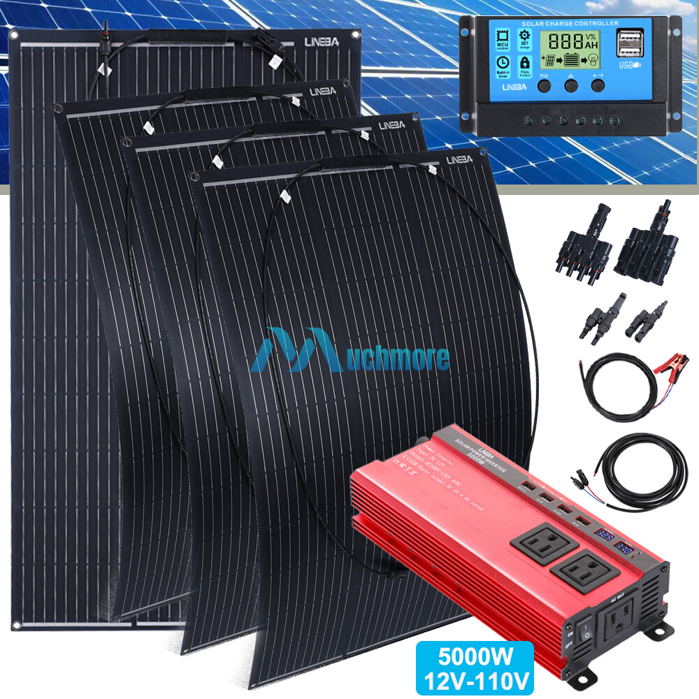 5000W Inverter Solar Panel Kit Solar Power Generator Home Off-Grid Solar System